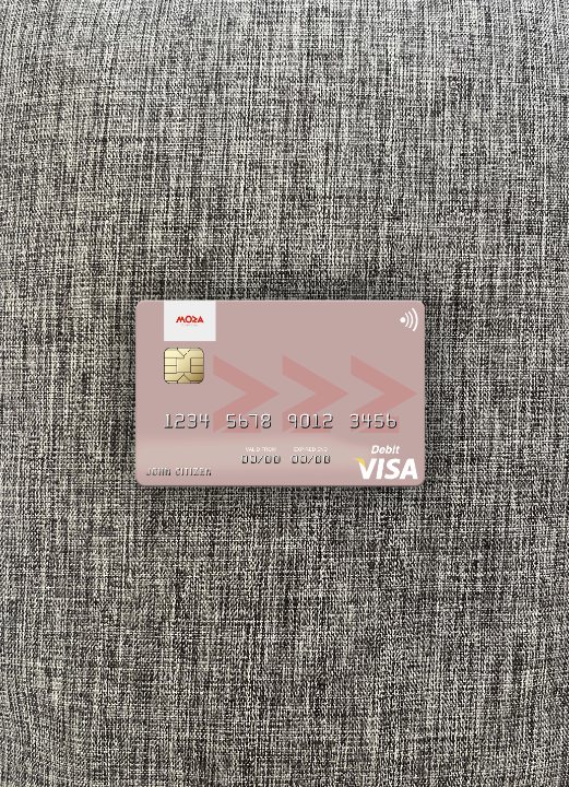 Download Mozambique Banco Moza visa debit card photolook front Photoshop template